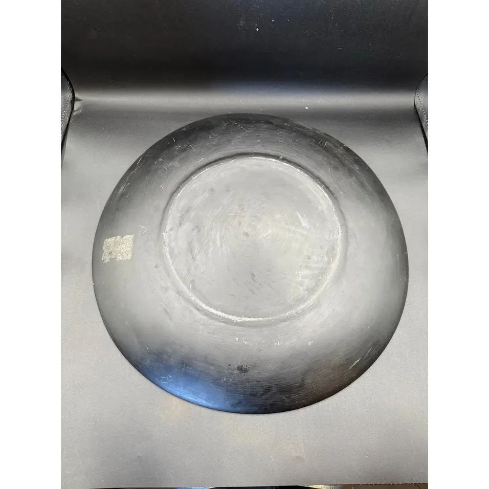 Large Peach Glaze Decorative Dish Wall Hanging – 17” Diameter